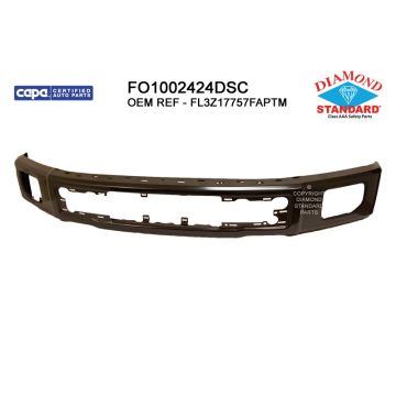 Bumper Face Bar Front w/o End Caps w/Fog Lamps Primed CAPA for Ford F-150 2015-2017