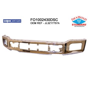 Bumper Face Bar Front w/Fog Lamps Chrome CAPA for Ford F-150 Platinum XLT Lariat 2018-2020