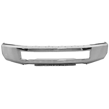 Bumper Face Bar Front w/Fender Flares w/o Fog Lamps Chrome CAPA for Ford F-250 Super Duty F-350 Super Duty F-450 Super Duty