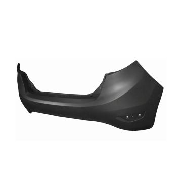 Bumper Cover Rear w/o Lower Molding Holes w/o Rear Object Sensors [marked To Cut] Primed CAPA for Ford Fiesta Hatchback 2011-2019
