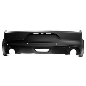 Bumper Cover Rear w/Rear Object Sensors Primed CAPA for Ford Mustang V6 2015-2017