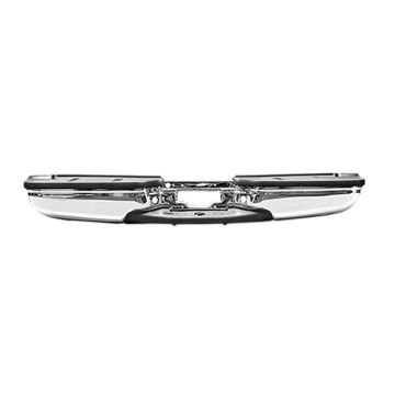 Bumper Assembly Rear Includes Pads/Brackets/Hardware/License Lamp w/o Sensor Holes Chrome CAPA for Ford F-250 Super Duty F-350 Super Duty