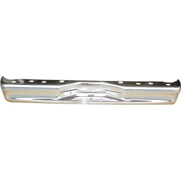 Bumper Face Bar Rear Step Type w/o Rear Object Sensors Chrome for Ford E-150 E-250 E-350 E-450 E-550