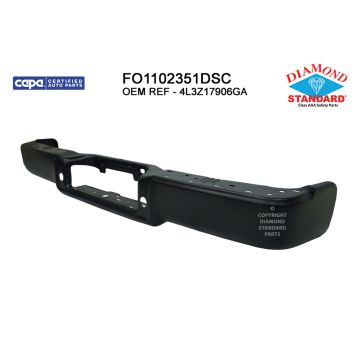 Bumper Face Bar Rear w/o Rear Object Sensors To 8-8-05 w/o Park Sensor Primed CAPA for Ford F-150 2004-2006
