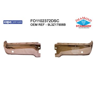 Bumper Face Bar Rear w/Rear Object Sensors Chrome CAPA for Ford F-150 2009-2014