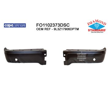 Bumper Face Bar Rear w/Rear Object Sensors Primed CAPA for Ford F-150 2009-2014