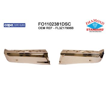 Bumper Face Bar Rear w/Rear Object Sensors Chrome CAPA for Ford F-150 2015-2020
