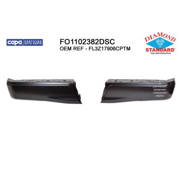 Bumper Face Bar Rear w/o Rear Object Sensors Primed CAPA for Ford F-150 2015-2020