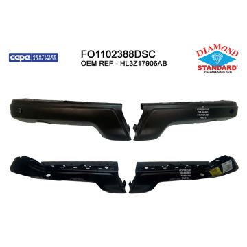 Bumper Face Bar Rear Bumper End Set w/Parking Aid Sensor Holes Primed CAPA for Ford F-150 Raptor 2017-2020