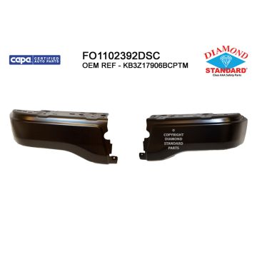 Bumper Face Bar Rear w/o Rear Parking Aid Primed CAPA for Ford Ranger 2019-2023