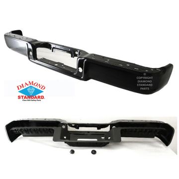 Bumper Assembly Rear New Design w/o Sensor w/o Hitch Plate Primed CAPA for Ford F-150 2004-2005
