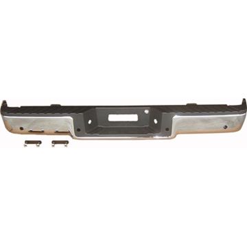 Bumper Assembly Rear w/Towing Pkg w/Pull Bar w/Rear Object Sensors Chrome for Ford F-150 Lincoln Mark LT
