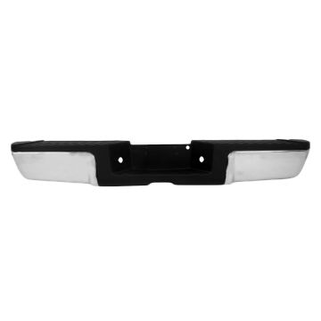 Bumper Assembly Rear w/Black Rear Pad w/o Rear Object Sensors w/License Lamps Chrome for Ford F-250 Super Duty F-350 Super Duty
