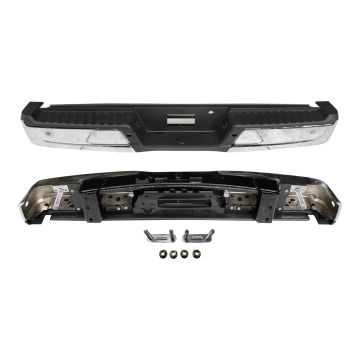 Bumper Assembly Rear w/o Towing Pkg w/Parking Aid w/Active Park w/Lamps Chrome for Ford F-150 2021-2024