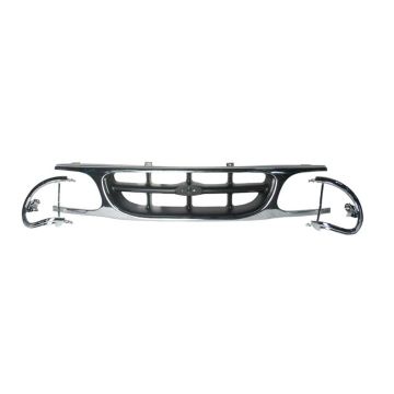 Grille Assembly Chrome/Black w/Extensions for Ford Explorer Eddie Bauer XL XLT XL Fleet 1995-2001