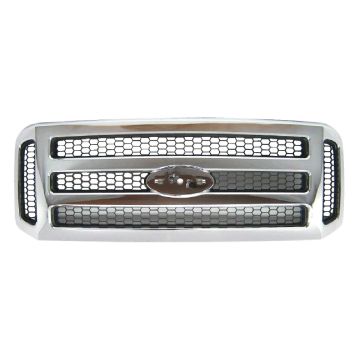 Grille Assembly Chrome/Silver CAPA for Ford Excursion F-250 Super Duty F-350 Super Duty