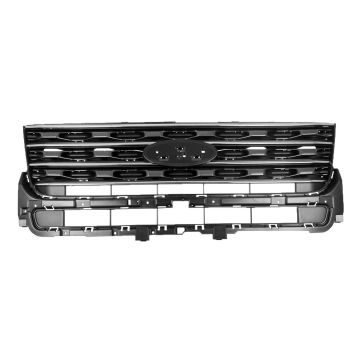 Grille Assembly Chrome/Dark Foundry CAPA for Ford Explorer Base 2016-2017