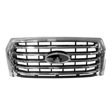 Grille Assembly Billet Style Chrome No. 3 CAPA for Ford F-150 2015-2017