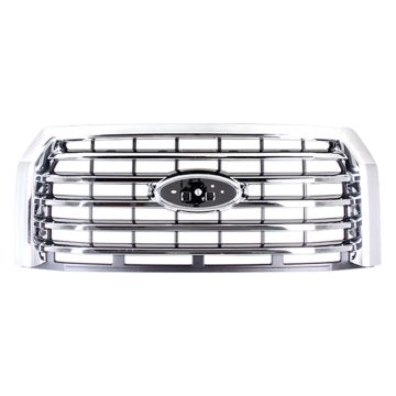 Grille Assembly Billet Style Chrome No. 3 CAPA for Ford F-150 2015-2017