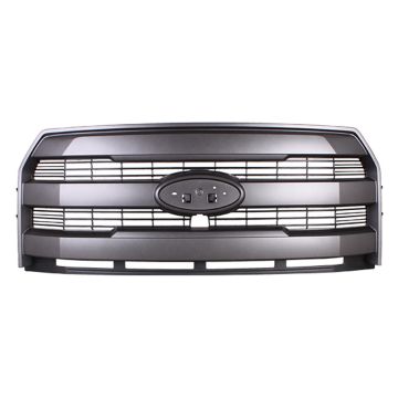 Grille Assembly w/Front View Camera Body Color Grille/Bars CAPA for Ford F-150 Extended Cab Pickup Crew Cab Pickup 2015-2017