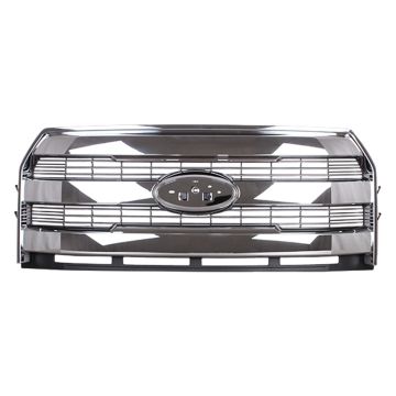 Grille Assembly w/o Front View Camera Body Clr Sur/Acct Clr Insert CAPA for Ford F-150 Extended Cab Pickup Crew Cab Pickup 2015-2017