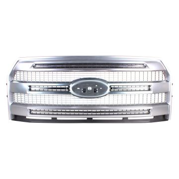 Grille Assembly w/o Front View Camera Luxurious Chrome for Ford F-150 Extended Cab Pickup Crew Cab Pickup 2015-2017