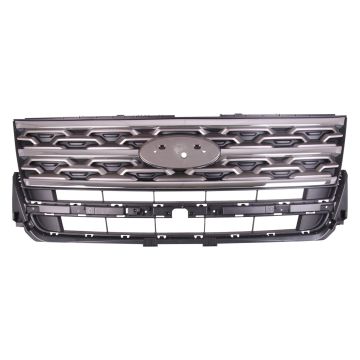 Grille Assembly Dark Gray & Chrome Molding CAPA for Ford Explorer Base 2018-2019