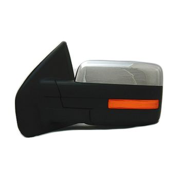 Door Mirror Assembly Left Standard Type Power w/o Puddle Lamp Heated w/o Auto Dimmer Chrome for Ford F-150 2009-2010