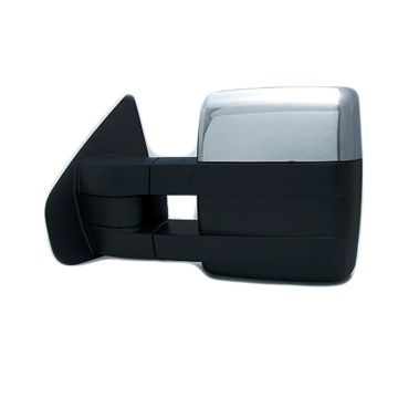 Door Mirror Assembly Left Trailer Tow Type Power Heated w/Memory w/Signal w/Puddle Lamp Chrome for Ford F-150 2008-2014