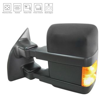 Door Mirror Assembly Left Power Telescoping Power-Folding Heated w/Memory Textured for Ford F-250 Super Duty F-350 Super Duty F-450 Super Duty