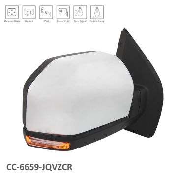 Door Mirror Right Standard Type w/BLIS w/Memory w/o Camera w/o Spot Power-Fold Chrome for Ford F-150 2015-2018