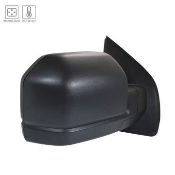 Door Mirror Right Standard Manual Dual Mirror Manual-Folding From 2-26-18 Black for Ford F-150 2018-2020