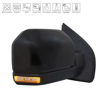 Door Mirror Assembly Right Heated w/Blind Spot Detection w/o Side View Camera w/Spot Lamp for Ford F-150 2019-2020