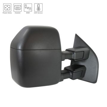 Door Mirror Assembly Right Manual Telescoping w/BLIS w/o S/V Camera w/o Spotlight Black for Ford F-250 Super Duty F-350 Super Duty F-450 Super Duty