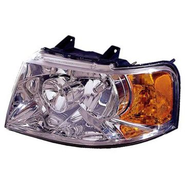 Headlight Assembly Composite Left w/Chrome Bezel for Ford Expedition 2003-2006