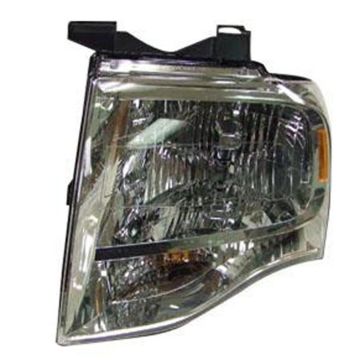 Headlight Assembly Composite Left w/o Black-Out Chrome Housing CAPA for Ford Expedition 2007-2014