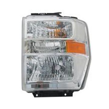 Headlight Assembly Composite Left Aero Style CAPA for Ford E-150 E-250 E-350 Super Duty E-450 Super Duty F-650 F-750