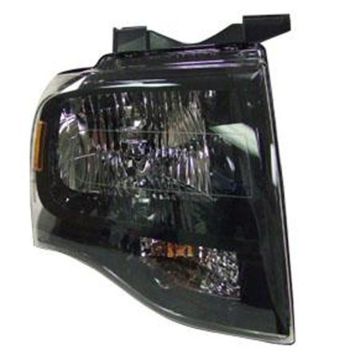 Headlight Assembly Composite Right w/Black-Out Black Housing for Ford Expedition 2007-2014