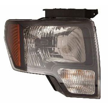 Headlight Assembly Composite Right Black Trim CAPA for Ford F-150 SVT Raptor 2010-2014