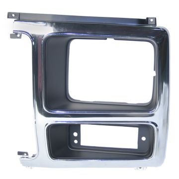 Headlight Door Left Argent & Chrome CAPA for Ford F-150 1980-1986
