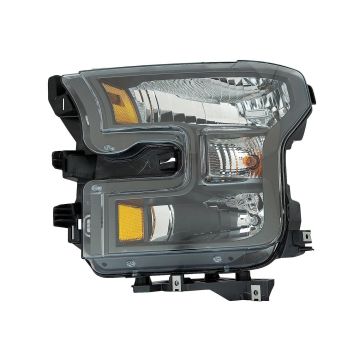 Headlight Lens Housing Left Halogen w/Special Edition Pkg Black Bezel CAPA for Ford F-150 Extended Cab Pickup Crew Cab Pickup 2016-2017