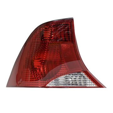 Tail Light Assembly Left w/o Bulb or Socket 3-Bulb Lamp w/Black Trim for Ford Focus Sedan 2002-2003