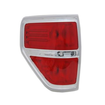Tail Light Housing Left Chrome Accent Includes Lens CAPA for Ford F-150 FX4 Platinum STX Flotillera XL XLT King Ranch Lariat SVT Raptor Harley-Davidson Edition Lariat Limited Limited Tremor 2009-2014