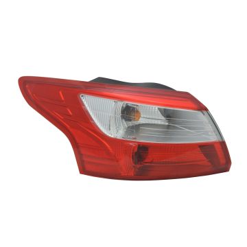 Tail Light Housing Left Includes Lens CAPA for Ford Focus Sedan 2012-2014