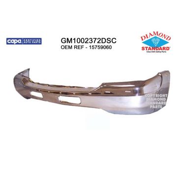 Bumper Face Bar Front w/Air Holes w/License Bracket Chrome CAPA for GMC Yukon XL 1500 Yukon XL 2500