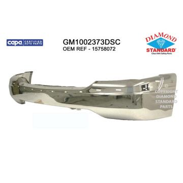 Bumper Face Bar Front w/o Air Holes Chrome CAPA for GMC Sierra 1500 Yukon Yukon XL 1500