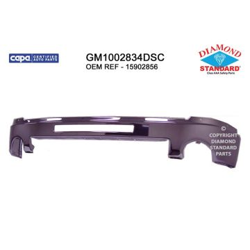Bumper Face Bar Front w/Towing Pkg Chrome CAPA for GMC Sierra 1500 Sierra 2500 HD Sierra 3500 HD
