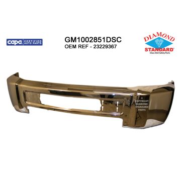 Bumper Face Bar Front w/o Fog Lamps w/o Parking Aid Sensors Chrome CAPA for Chevrolet Silverado 2500 HD Silverado 3500 HD