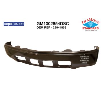 Bumper Face Bar Front w/o Fog Lamps w/o Parking Aid Sensors Black CAPA for Chevrolet Silverado 1500 2014-2015
