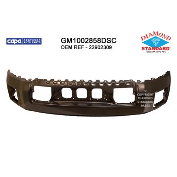 Bumper Face Bar Front w/o Park Assist Primed CAPA for GMC Sierra 1500 2014-2015